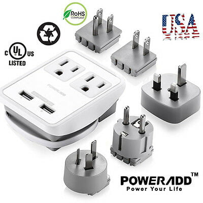 Universal Travel Adapter International Power Adapter Worldwide AC Outlet Plugs Adapters for Europe US UK AU Asia Black Travel Adapter 